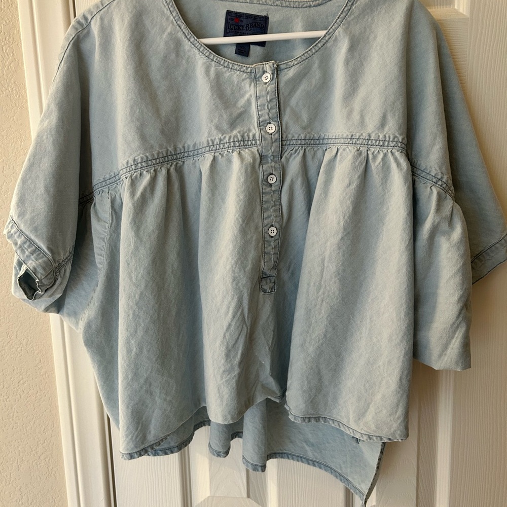 Lucky Brand Sky Blue Denim Button-Up Shirt